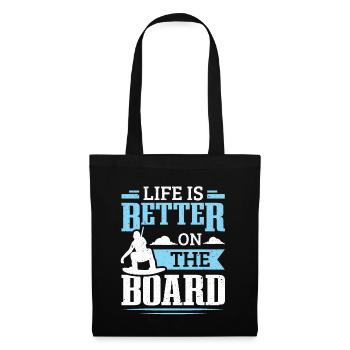 La vie est meilleure sur le wakeboard wakeboard - Sac en tissu - noir - Devant