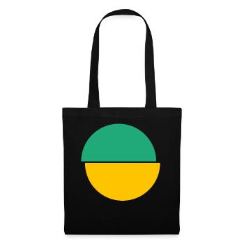 Demi-cercles vert et jaune Design - Sac en tissu - noir - Devant
