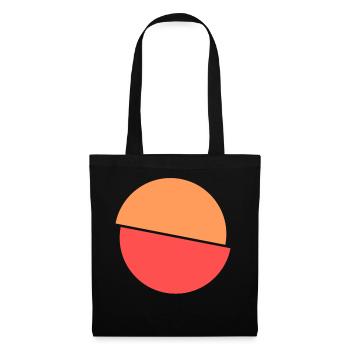 Geteilter Kringel Oranges Und Rotes Design - Stoffbeutel - Schwarz - Vorne