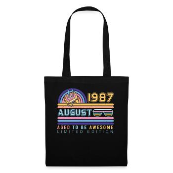 Geschenkidee August 1987 - Stoffbeutel - Schwarz - Vorne