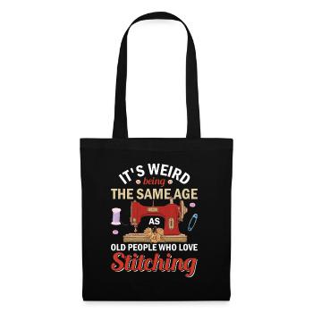 Passion Sewing Joke Grandma Mom Old - Tote Bag - black - Front
