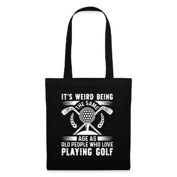 Großvater Papa Amateur Golf Humor Alt - Stoffbeutel - Schwarz - Vorne