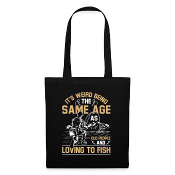 Grandfather Dad Fishing Amateur Humor Old Grandpa - Tote Bag - black - Front