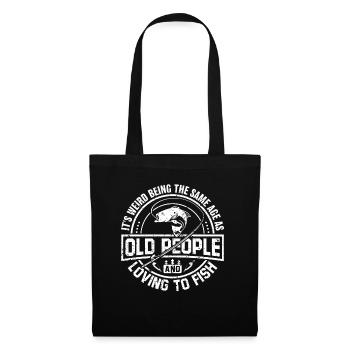 Grandfather Dad Amateur Fishing Humor Old Grandpa - Tote Bag - black - Front