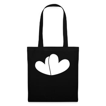 Two White Hearts - Tote Bag - black - Front