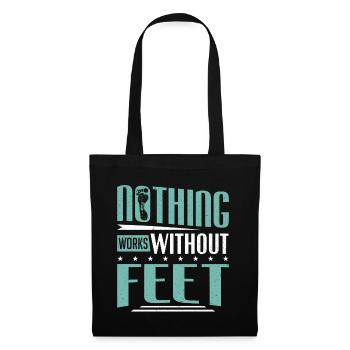 Rien ne fonctionne sans pieds Podiatre Podiatre - Sac en tissu - noir - Devant