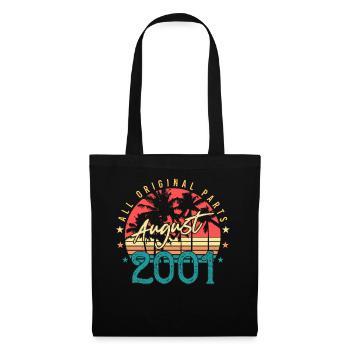 Mois de naissance Août 2001 - Sac en tissu - noir - Devant