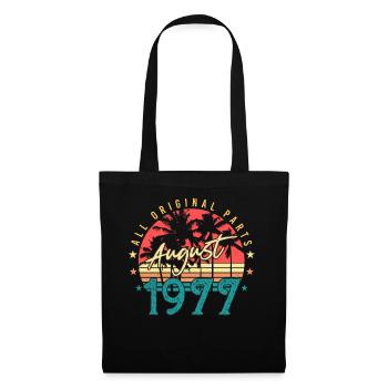 Geboren 1977 Im August - Stoffbeutel - Schwarz - Vorne