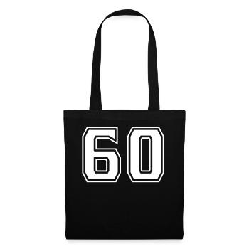 Numéro 60 Blanc - Sac en tissu - noir - Devant
