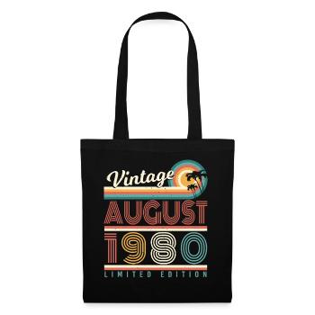 Salutations d’anniversaire 1980 Août - Sac en tissu - noir - Devant