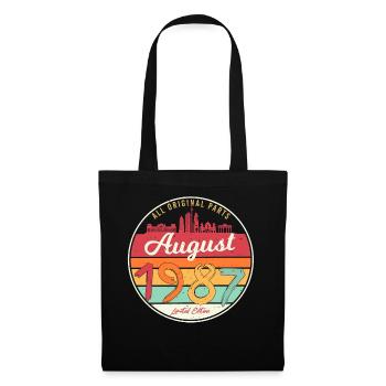 Salutations d’anniversaire 1987 En août - Sac en tissu - noir - Devant