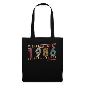 Baujahr 1986 Im August - Stoffbeutel - Schwarz - Vorne