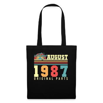 Salutations d’anniversaire pour 1987 août - Sac en tissu - noir - Devant
