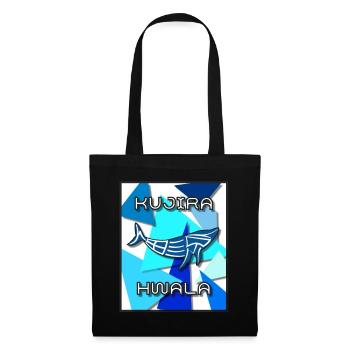 Baleine Bleu Baleine Eau Mer Océan Vague Kujira HWALA - Sac en tissu - noir - Devant