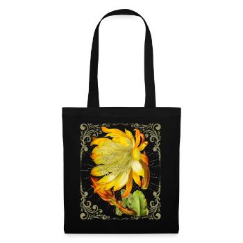 Fleur de cactus, illustration botanique vintage - Sac en tissu - noir - Devant