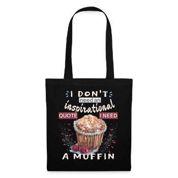 Muffin lustiger Spruch im Vintage-Stil - Stoffbeutel - Schwarz - Vorne