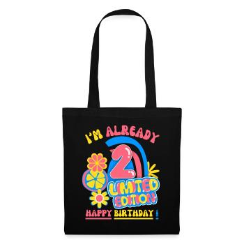 Birthday child-children 2 years, children's birthday - Tote Bag - black - Front