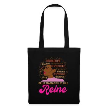 Cadeau belle maman femme afro reine africaine - Sac en tissu - noir - Devant