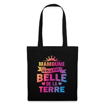 mamoune tu es la plus belle de la terre - Sac en tissu - noir - Devant