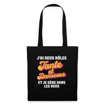 tante danseuse je gère rétro 80s humour - Sac en tissu - noir - Devant