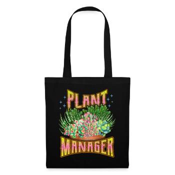 Plant-Manager, Plant-Daddy, Plant-Mom Sukkulenten - Stoffbeutel - Schwarz - Vorne