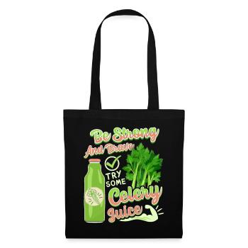 Celery, funny saying, try-celery juice - Tote Bag - black - Front