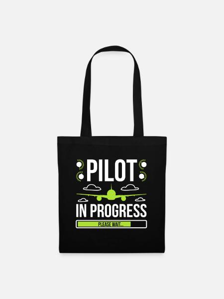 Aviator Pilot in Arbeit - Stoffbeutel - Schwarz