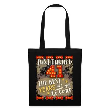 41. Geburtstag 41 Jahre alt Vintage-Design, Spruch - Stoffbeutel - Schwarz - Vorne