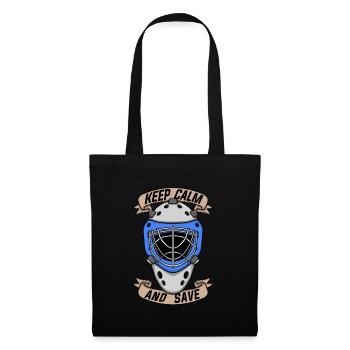 Joueur de hockey garder son calme et sauver un gardien de but de hockey sur glace - Sac en tissu - noir - Devant