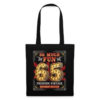 65ème anniversaire 65 ans Vintage-Retro Fun-Birthday - Sac en tissu - noir - Devant