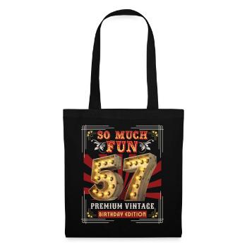 57ème anniversaire 57 ans Vintage-Rétro Fun-Anniversaire - Sac en tissu - noir - Devant