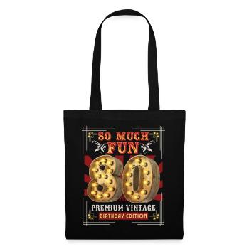 80th Birthday 80 Years Vintage-Retro Fun-Birthday - Tote Bag - black - Front