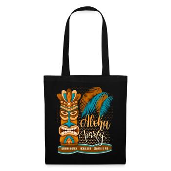 Hawaï, fête sur la plage, Honolulu avec masque tiki - Sac en tissu - noir - Devant