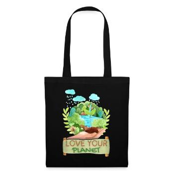 Welt Umwelttag, World Environment Day Umweltschutz - Stoffbeutel - Schwarz - Vorne