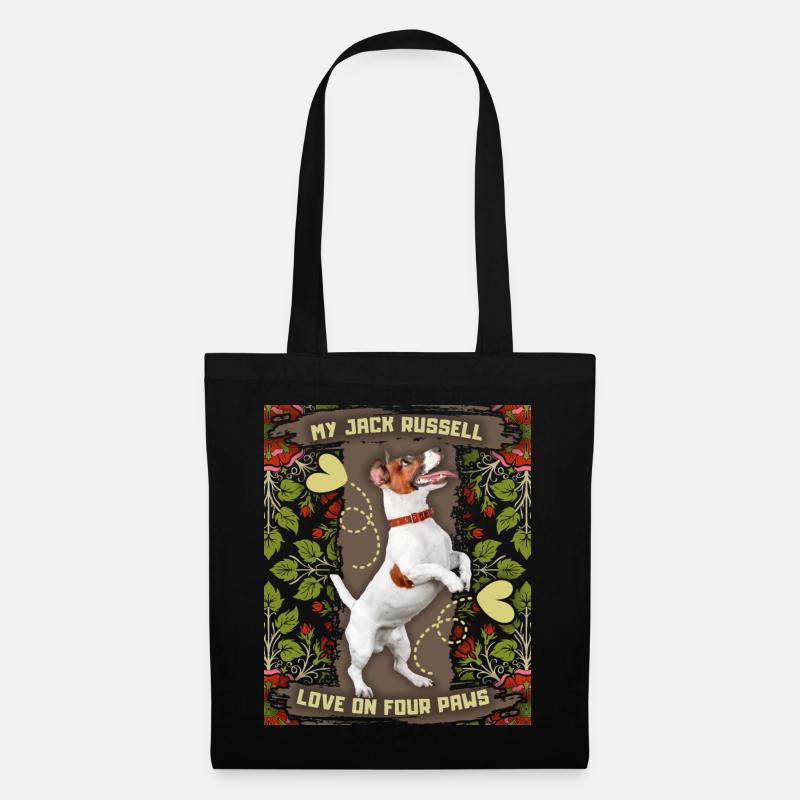 Jack-Russell-Terrier, Hund, bester Freund - Stoffbeutel - Schwarz