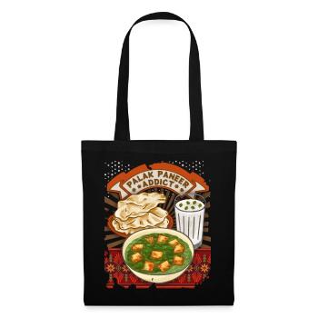 Palak Paneer, Indisches Essen, Indische Küche - Stoffbeutel - Schwarz - Vorne
