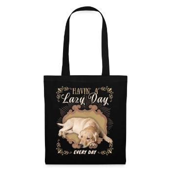 Labrador retriever, chien paresseux, dicton drôle - Sac en tissu - noir - Devant