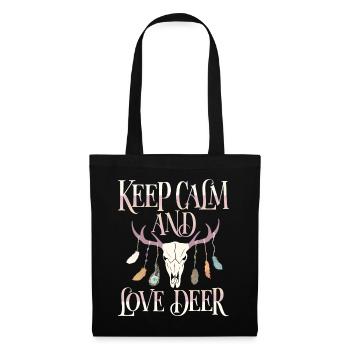 Deer antlers, deer, Keep-Calm saying - Tote Bag - black - Front