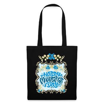 Mothers-Day, Muttertag, Vintage-Maiglöckchen - Stoffbeutel - Schwarz - Vorne
