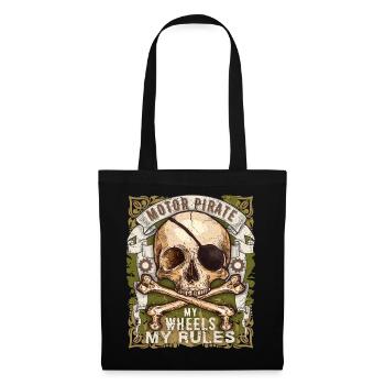 Skull Skull Moto Pirate, Design Motard - Sac en tissu - noir - Devant