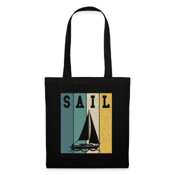 Sailor Sunset Voilier Skipper Capitaine Voile - Sac en tissu - noir - Devant