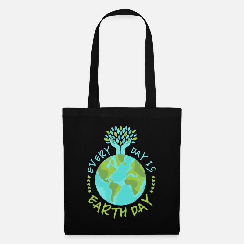 Earth-Day, Spruch, Umweltschutz, Klimaschutz - Stoffbeutel - Schwarz