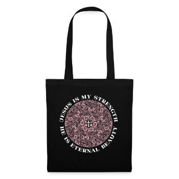 Jesus-Spruch, Jesus Christus, Vintage-Mandala - Stoffbeutel - Schwarz - Vorne