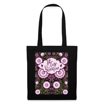 Be-My-Valentine, romantic saying, Valentine's Day - Tote Bag - black - Front