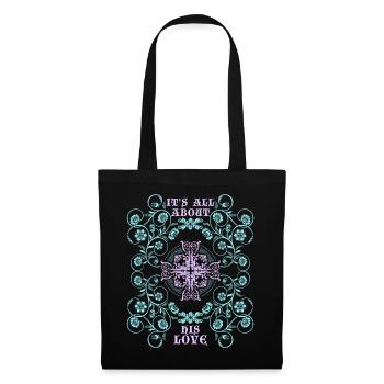 Jesus Christ, vintage ornament, Jesus saying - Tote Bag - black - Front