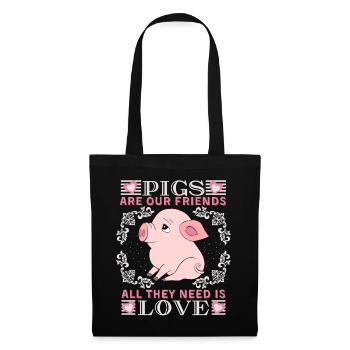 Pig, pig-piglet, funny saying with piglet - Tote Bag - black - Front