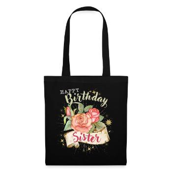 Sœur Sœur Anniversaire Joyeux Anniversaire-Sœur - Sac en tissu - noir - Devant