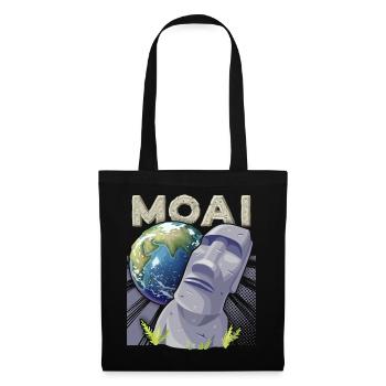 Easter Island, Moai, Stone Heads, Rapa-Nui - Tote Bag - black - Front