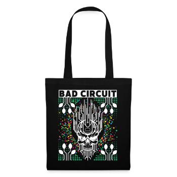 Carte d’ordinateur, circuit, crâne disant - Sac en tissu - noir - Devant