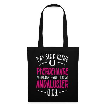 Andalusier Pferd Geschenk Pferdebesitzerin - Stoffbeutel - Schwarz - Vorne